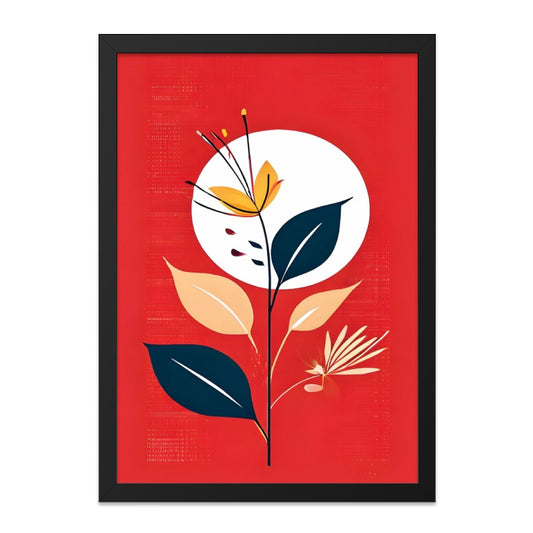 Abstract Floral Wall Art, Red Botanical Print, Modern Art Poster, Flower Wall Decor, Home Decor Art, Contemporary Wall Art (138 characters) - Tawshia