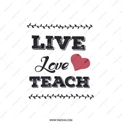 Live Love Teach Pillow, Teacher Appreciation Gift, Heart Decor, Classroom Decor, Thank You Gift, Teacher Pillow - Tawshia