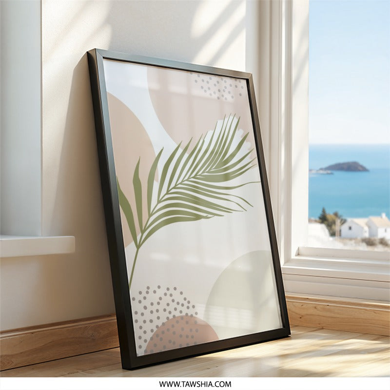 Tropical Leaf Wall Art, Abstract Botanical Print, Boho Home Decor, Modern Art, Palm Leaf Art, Neutral Wall Decor, Minimalist Wall Art - Tawshia
