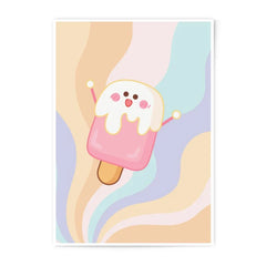 Cute Ice Cream Photographic Prints, Kawaii Art, Pastel Decor, Food Prints, Kids Room Art, Playful Wall Decor, Dessert Illustration - Tawshia