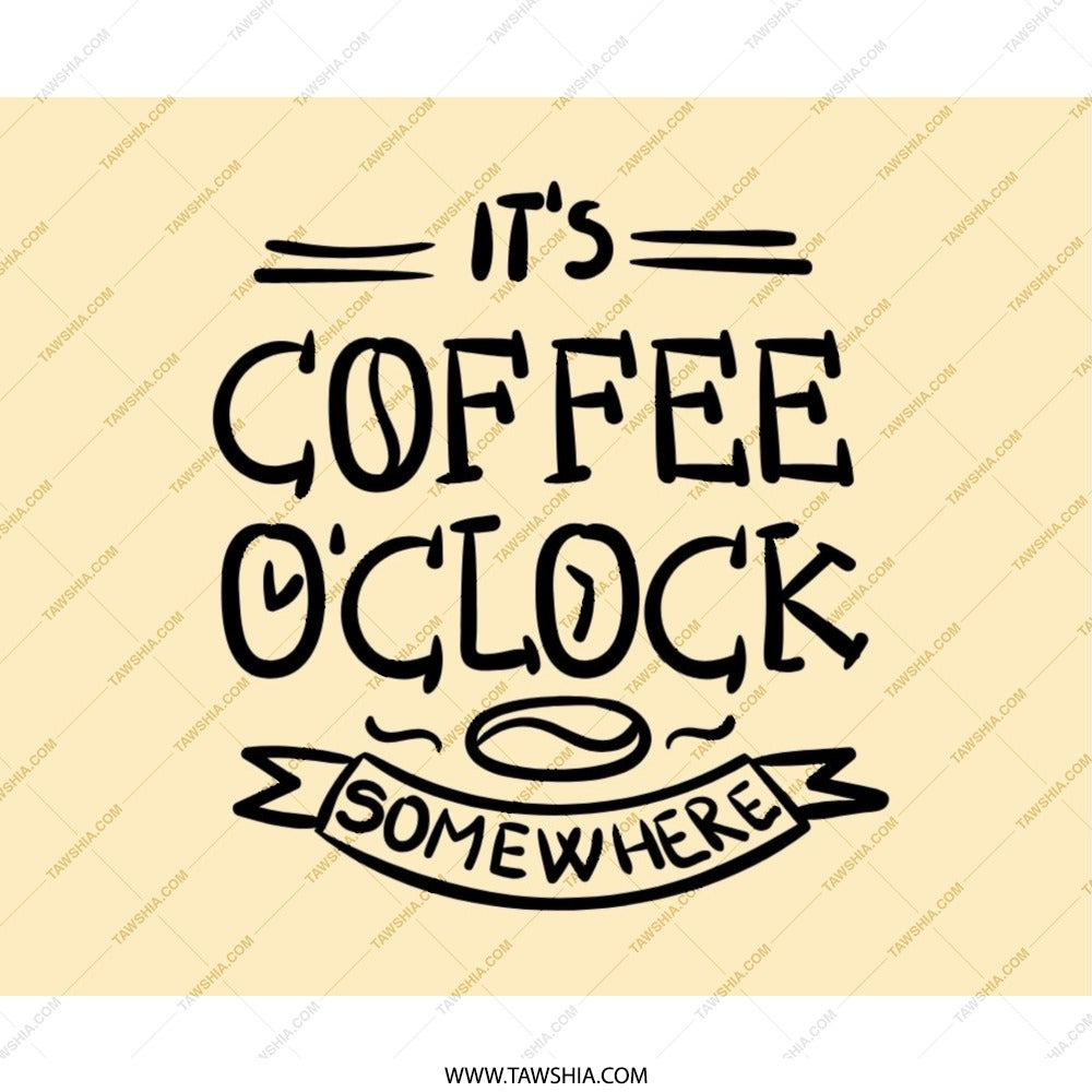 Coffee O Clock Mouse Pad, Funny Office Decor, Coffee Lover Gift, Unique Computer Accessory, Desk Mat, Work From Home Essential - Tawshia