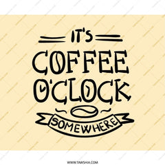 Coffee O Clock Mouse Pad, Funny Office Decor, Coffee Lover Gift, Unique Computer Accessory, Desk Mat, Work From Home Essential - Tawshia