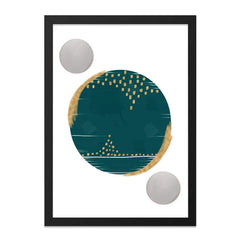 Teal Gold Wall Art, Abstract Circle Print, Modern Geometric Art, Home Decor, Unique Wall Art - Tawshia