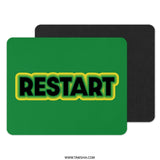 Restart Mouse Pad, Green and Yellow Design, Funny Computer Accessory, Desk Decor, Unique Gift Idea, Office Essential, Gaming Mousepad - Tawshia