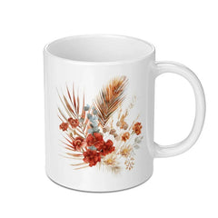 Boho Floral Mug, Rustic Flower Coffee Cup, Autumn Bloom Mug, Botanical Drinkware, Farmhouse Decor Mug, Floral Lovers Gift Mug - Tawshia