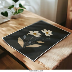 Minimalist Floral Photographic Print, Modern Flower Art, Botanical Wall Decor, Neutral Tone Print - Tawshia
