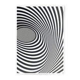 Hypnotic Swirl Photographic Print, Abstract Art, Optical Illusion, Modern Home Decor, Black and White Wall Art, Geometric Print - Tawshia