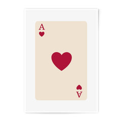 Ace of Hearts Photographic Print, Playing Card Art, Minimalist Wall Decor, Card Game Print, Valentine's Day Gift, Lucky Card Art Print - Tawshia
