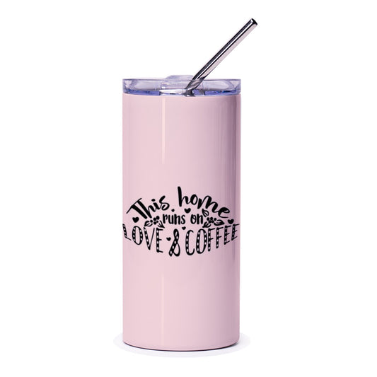 Love and Coffee Tumbler, Home Decor Tumbler, Coffee Lover Gift, Cute Coffee Tumbler, Novelty Coffee Cup, Coffee Tumbler with Straw - Tawshia