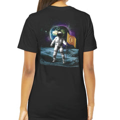 Astronaut with Bitcoin Flag Unique Graphic T-Shirt product