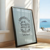 Apparently We re Trouble Wall Art, Funny Couple Wall Decor, Home Decor Print, Quirky Quote, Friendship Art, Gift Idea - Tawshia