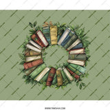 Book Wreath Mouse Pad, Reader Gift, Library Decor, Writer Desk Accessory, Book Lover Gift, Librarian Present, Books and Leaves Design - Tawshia