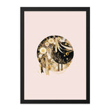 Celestial Moon Wall Art, Floral Crescent Moon Decor, Elegant Gold Accent Print, Unique Gift Idea, Modern Wall Art - Tawshia