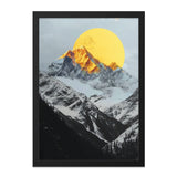 Mountain Sunset Wall Art, Nature Landscape Print, Golden Sun Peak, Minimalist Decor, Scenic View, Home Decor, Office Art - Tawshia