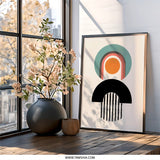 Abstract Geometric Wall Art, Modern Art Print, Circle and Arch Design, Contemporary Wall Decor, Minimalist Home Art, Unique Art Gift - Tawshia