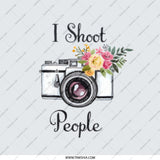 I Shoot People Pocket Mirror, Photographer Gift, Floral Camera Art, Cute Mirror, Photography Lover, Camera Design Mirror, Makeup Pocket - Tawshia
