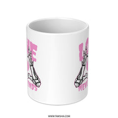 Love Never Ends Skeleton Hand Design Mug product