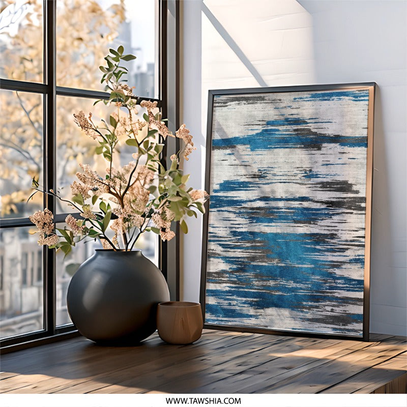 Abstract Wall Art, Blue and Gray Print, Modern Home Decor, Contemporary Art, Unique Wall Decor, Trending Wall Art, Housewarming Gift - Tawshia