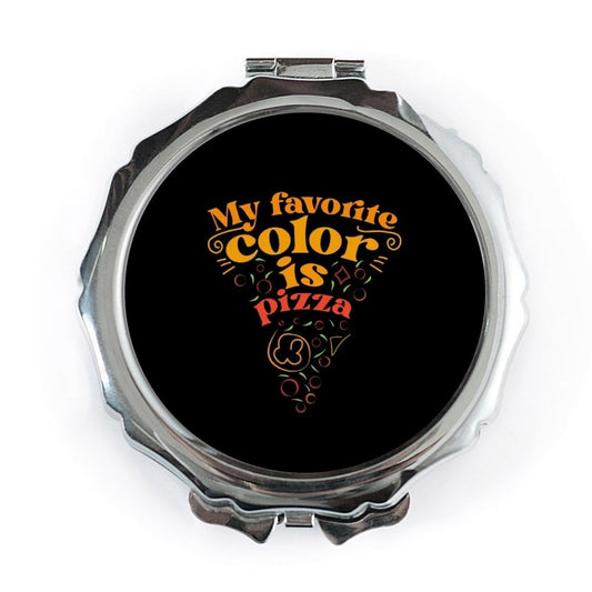 Pizza Pocket Mirror, Funny Quote Gift, Foodie Pocket Mirror, My Favorite Color is Pizza Compact Mirror, Pizza Lover Gift, Cute Makeup Mirror - Tawshia