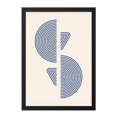 Abstract Geometric Wall Art, Navy Blue Circle Triangle Print, Modern Minimalist Home Decor, Contemporary Art, Wall Decor - Tawshia