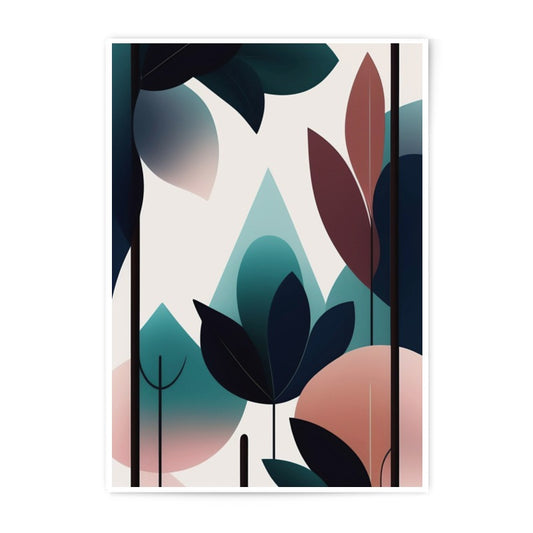 Abstract Foliage Photographic Print, Modern Wall Art, Botanical Decor, Contemporary Art Print, Geometric Leaves, Home Decor - Tawshia