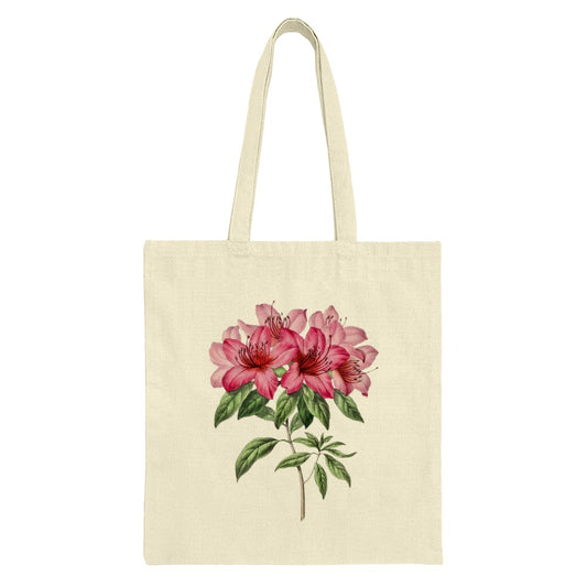 Floral Tote Bag, Pink Azalea Flowers, Botanical Illustration, Elegant Tote, Stylish Bag, Everyday Tote, Shoulder Bag, Gift for Her - Tawshia