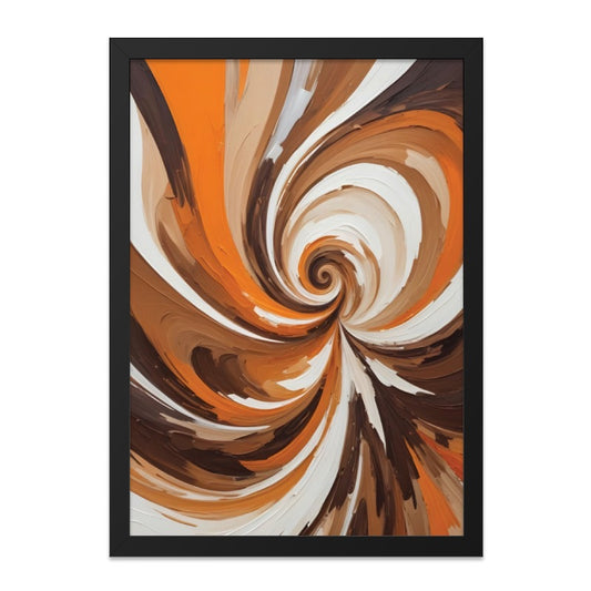 Abstract Swirl Wall Art, Modern Art Print, Orange Brown Decor, Unique Home Decor, Contemporary Wall Hanging, Office Art, Framed Artwork - Tawshia
