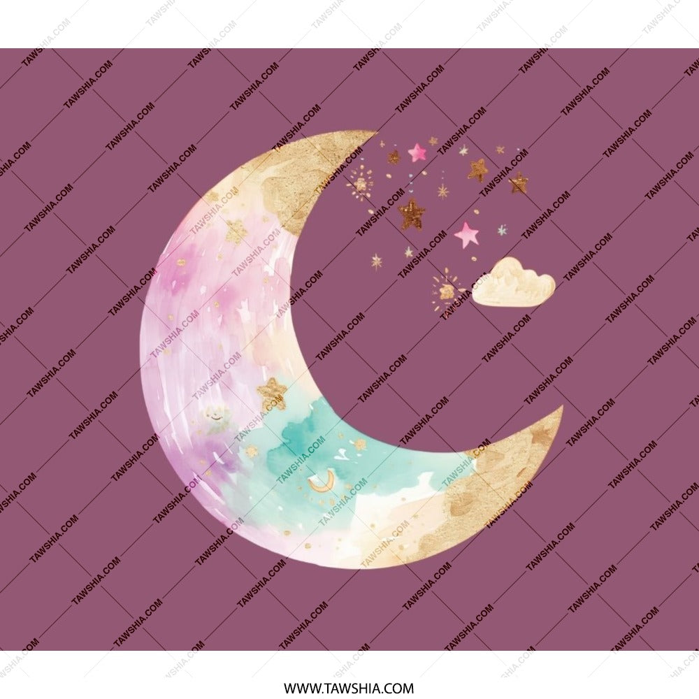 Crescent Moon Backpack, Watercolor Stars Backpack, Celestial Backpack, Cute Backpack, Trendy Backpack, Everyday Backpack, School Backpack - Tawshia