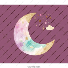 Crescent Moon Backpack, Watercolor Stars Backpack, Celestial Backpack, Cute Backpack, Trendy Backpack, Everyday Backpack, School Backpack - Tawshia