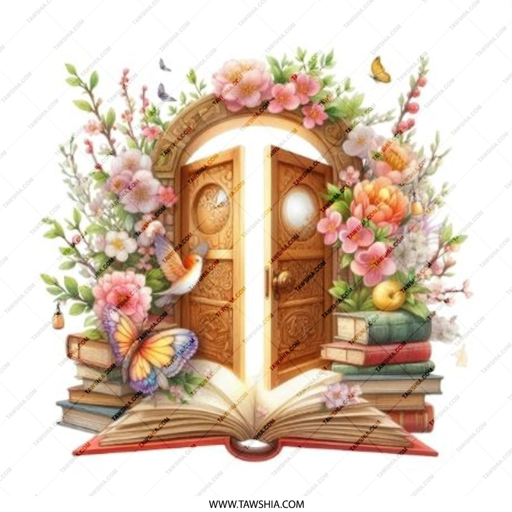 Floral Door Pinback Button, Butterfly Book, Book Lover Gift, Magical Doorway Pin, Enchanted Books, Unique Button, Aesthetic Pin - Tawshia