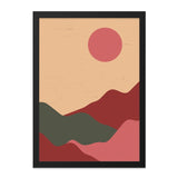 Minimalist Mountain Wall Art, Sunset Landscape Print, Abstract Geometric Art, Scandinavian Home Decor, Modern Nature Art - Tawshia