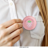 Stay Sweet And Smart Pinback Button, Cute Strawberry Badge, Positive Message Button, Aesthetic Accessories, Encouragement Gift - Tawshia