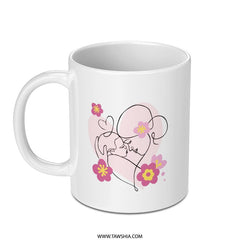 Mother and Child Mug, Floral Mug, Mom Gift, Minimalist Line Art Mug, Motherhood Coffee Mug, Gift for New Mom, Mom and Baby Mug, Mom Present - Tawshia