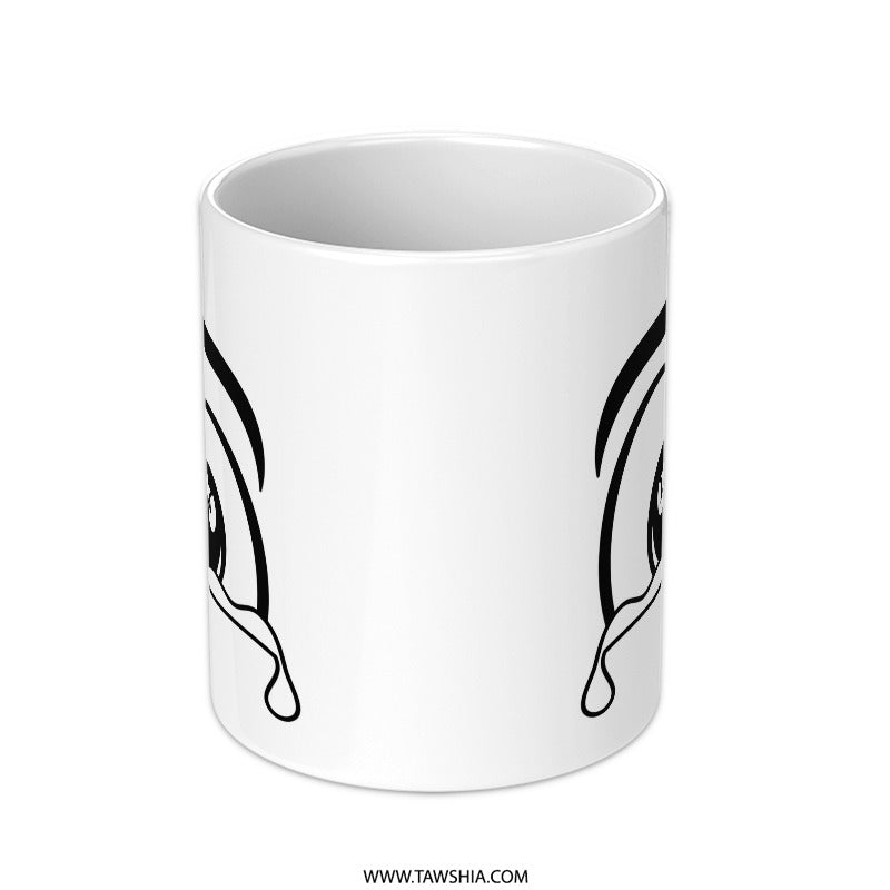 Crying Star Eyes Mug, Emoticon Coffee Mug, Funny Graphic Mug, Expressive Novelty Cup, Unique Cartoon Mug, Quirky Office Gift, Cute Mug - Tawshia