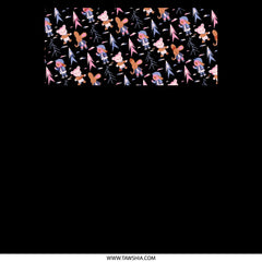 Fun Cartoon Animal Pattern Black Background product