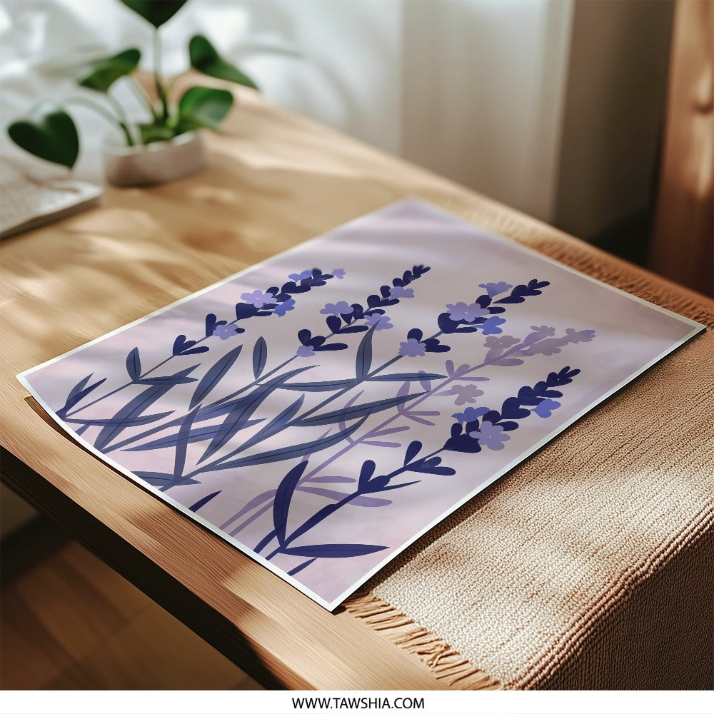 Lavender Field Photographic Print, Botanical Wall Art, Floral Decor, Purple Flower Print, Home Decor, Nature Art Print, Modern Art - Tawshia