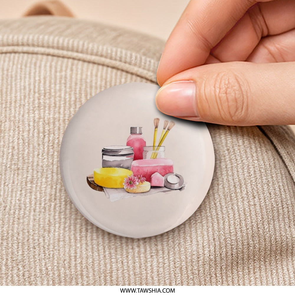 Spa Day Pinback Button, Watercolor Art Button, Self Care Gift, Relaxation Button, Aesthetic Button, Cute Buttons, Trendy Pinback Button - Tawshia