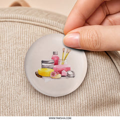 Spa Day Pinback Button, Watercolor Art Button, Self Care Gift, Relaxation Button, Aesthetic Button, Cute Buttons, Trendy Pinback Button - Tawshia
