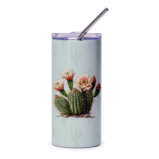 Cactus Flower Tumbler, Floral Tumbler, Succulent Tumbler, Desert Tumbler, Botanical Tumbler, Plant Lover Gift, Gift for Her, Travel Mug - Tawshia