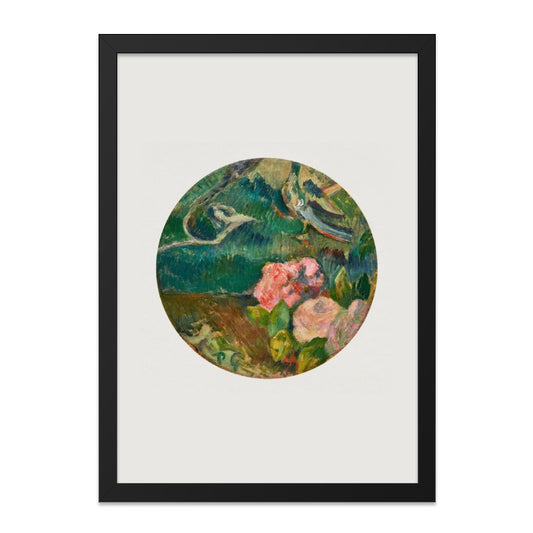 Paul Gauguin Wall Art, Roses and Birds, Framed Art Print, Impressionist Decor, Vintage Painting, Floral Wall Decor, Home Decor - Tawshia