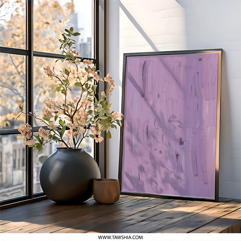 Lavender Abstract Wall Art, Minimalist Brushstrokes Painting, Modern Art Print, Subtle Purple Home Decor, Fine Art Wall Decor - Tawshia