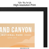 Grand Canyon National Park Wall Art, Southwestern Desert Landscape Print, Retro Travel Poster, Arizona Artwork, Nature Scene Decoration - Tawshia