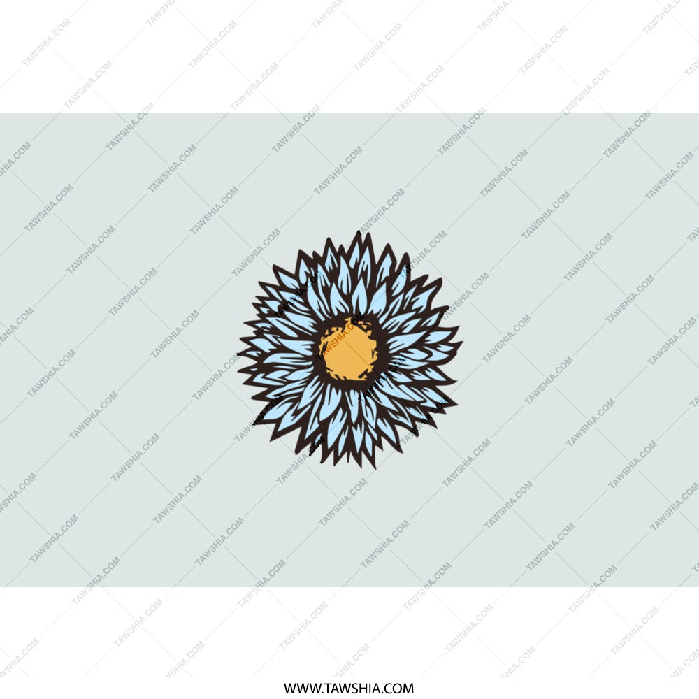 Blue Sunflower Tumbler, Floral Tumbler, Flower Design Tumbler, Unique Tumbler, Gift for Her, Stainless Steel Tumbler - Tawshia