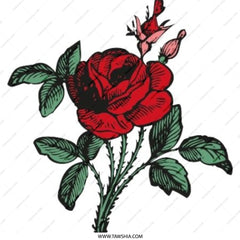 Red Rose Pinback Button, Floral Badge, Botanical Jewelry, Flower Button, Gift for Gardener, Vintage Style Button - Tawshia