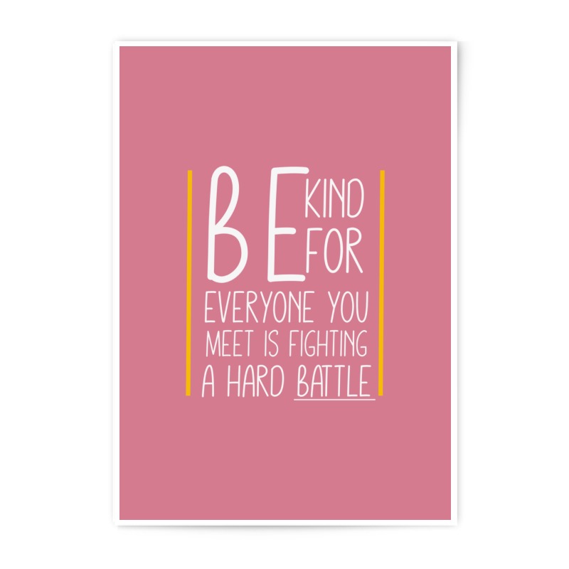 Be Kind Photographic Prints, Inspirational Quote Art, Motivational Wall Decor, Positive Affirmation Print, Modern Home Decor - Tawshia