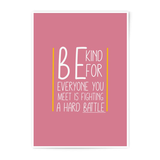 Be Kind Photographic Prints, Inspirational Quote Art, Motivational Wall Decor, Positive Affirmation Print, Modern Home Decor - Tawshia