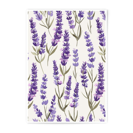 Lavender Fields Photographic Print, Floral Art, Watercolor Lavender, Purple Flowers, Botanical Wall Decor, Farmhouse Decor, Home Decor - Tawshia