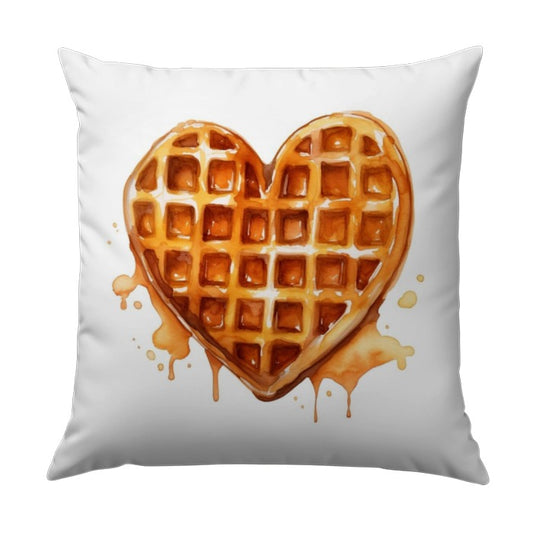 Heart Waffle Pillow, Foodie Gift, Breakfast Lover Pillow, Sweet Treat Decor, Cozy Home Accent, Kitchen Decor, Unique Valentine's Pillow - Tawshia