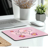 Mother and Child Mouse Pad, Pink Floral Art Mousepad, Minimalist Line Art, New Mom Gift, Baby Shower Present, Office Decor, Cute Mousepad - Tawshia