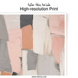 Abstract Blocks Photographic Print, Modern Wall Art, Neutral Tone Art, Pink Gray Decor, Living Room Art, Contemporary Art Print - Tawshia
